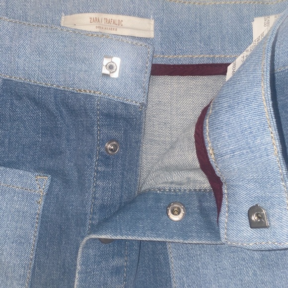 Zara “I am Denim” 2 Tone Jean Skirt Rose Medium - Picture 4 of 9